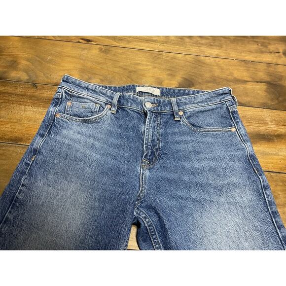 We The Free People Jeans Womens 29 Straight Distressed Boho Hippie Raw Hem - Picture 4 of 11